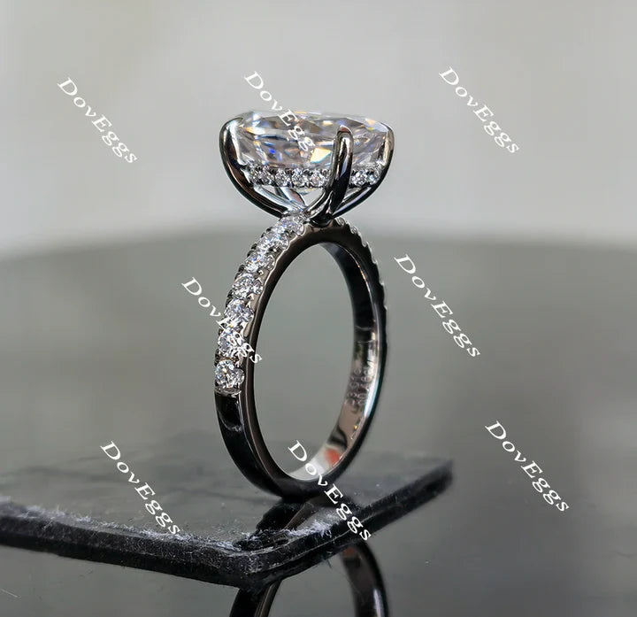 Doveggs half eternity pave engagement ring only semi-mount only(Exclusively to DovEggs Stones)