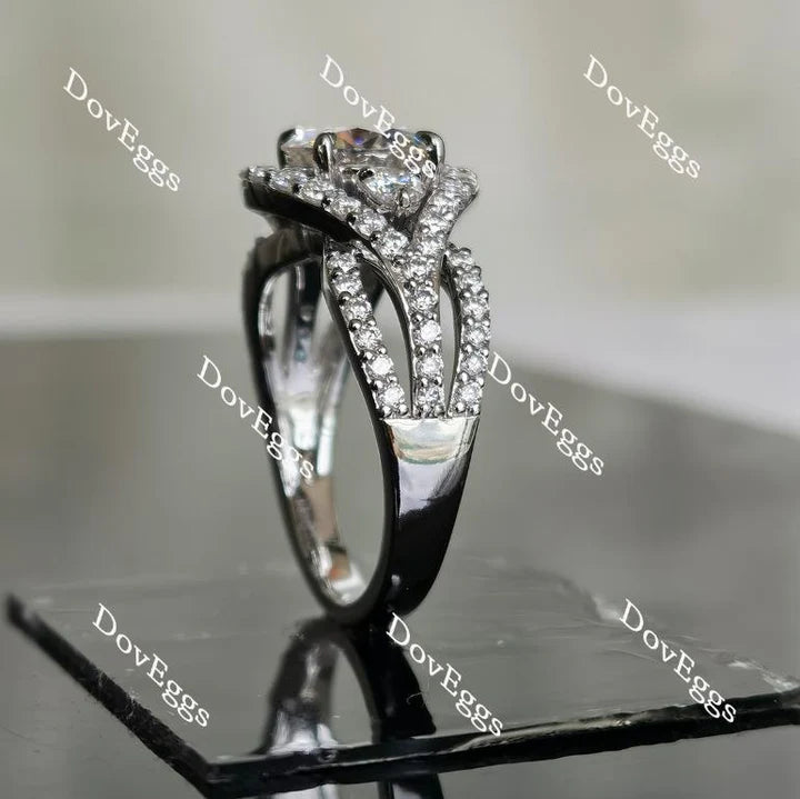 DovEggs split shank pave engagement ring semi-mount only(Exclusively to DovEggs Stones)