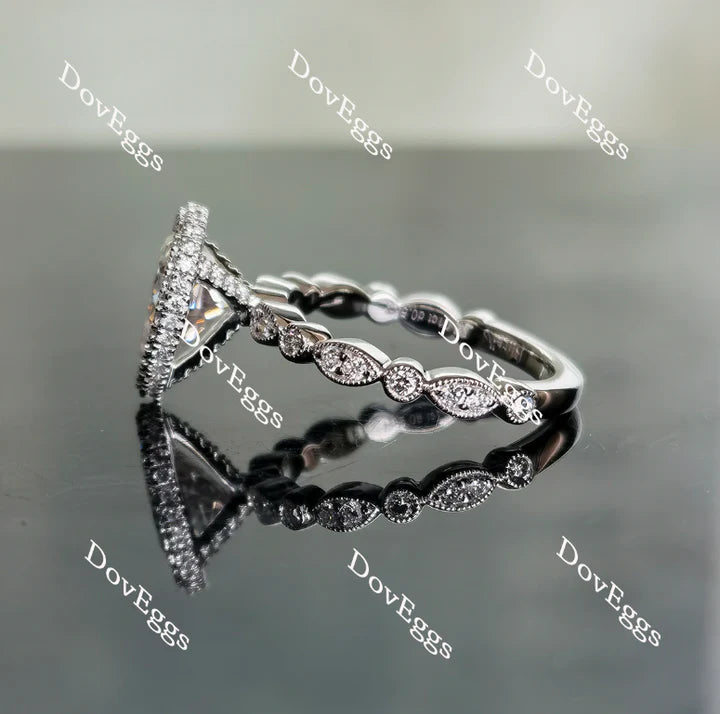 DovEggs pave halo engagement ring engagement ring only semi-mount only(Exclusively to DovEggs Stones)