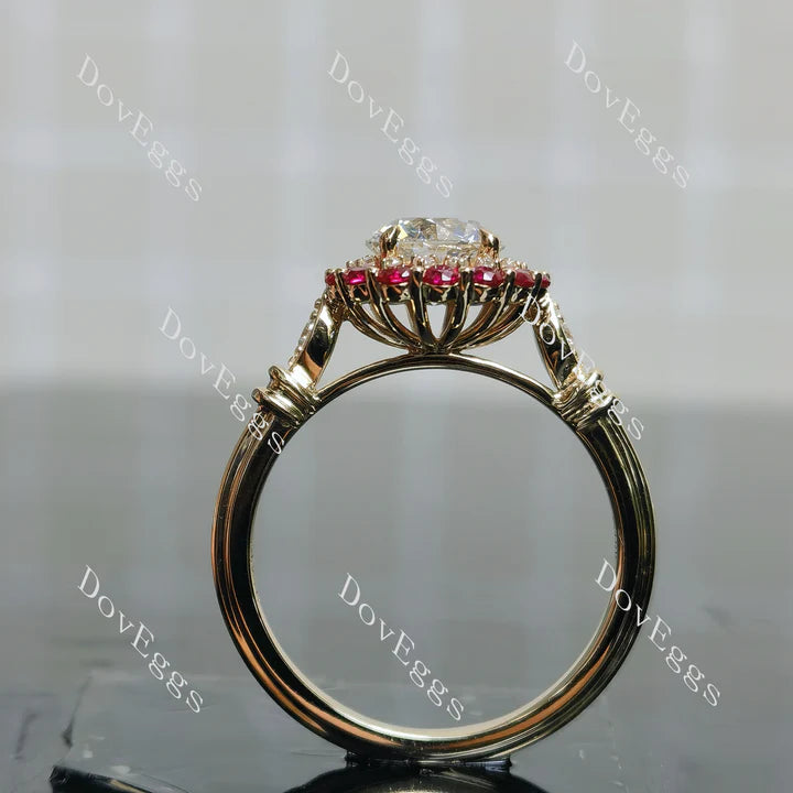 The Melba halo floral vintage engagement ring only semi-mount only(Exclusively to DovEggs Stones)