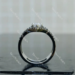 DovEggs split shank Halo pave stones engagement ring only semi-mount only(Exclusively to DovEggs Stones)