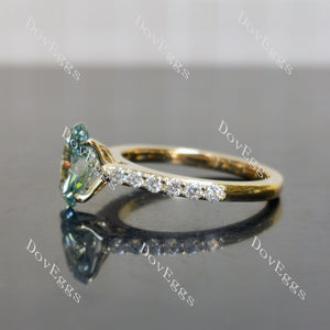 Doveggs oval pave colored moissnaite engagement ring