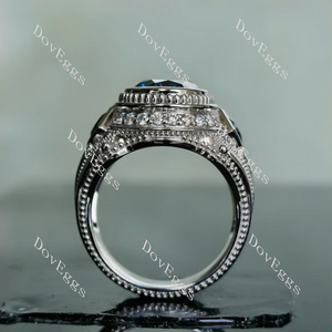 Doveggs pave bezel halo engagement ring semi-mount only(Exclusively to DovEggs Stones)