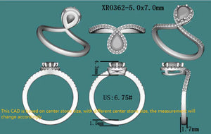 DovEggs pave halo engagement ring semi-mount only(Exclusively to DovEggs Stones)