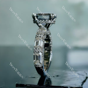 The Harlow elongated krupp cut stardust grey moissanite engagement ring (engagement ring only)