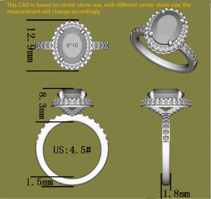 DovEggs halo engagement ring only semi-mount only(Exclusively to DovEggs Stones)