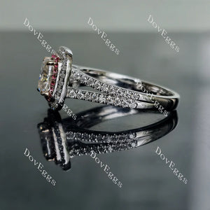 DovEggs double halo pave split shank engagement ring semi-mount only(Exclusively to DovEggs Stones)