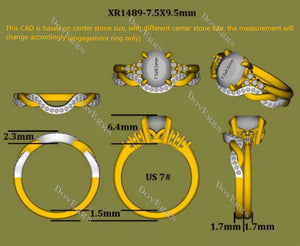 DovEggs side stones engagement ring only semi-mount only(Exclusively to DovEggs Stones)