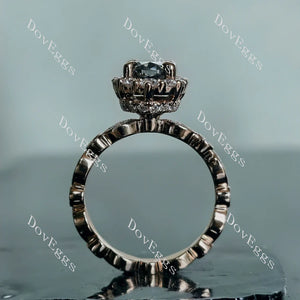 The Cristina oval art deco halo engagement ring only semi-mount only(Exclusively to DovEggs Stones)