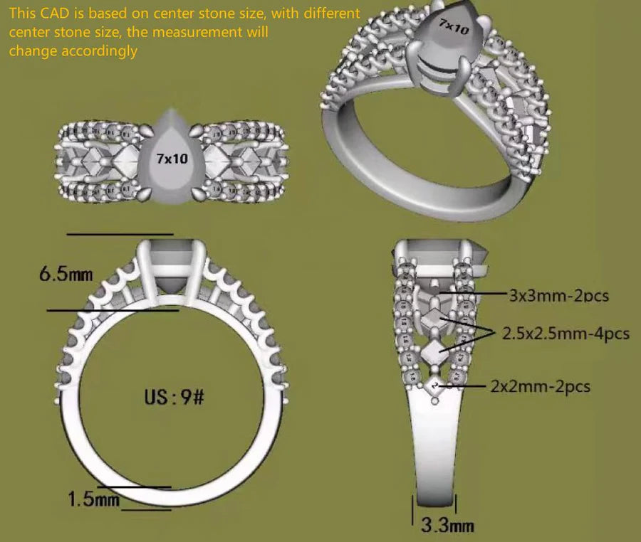 The Mikinzy split shank half eternity pave engagement ring only semi-mount only(Exclusively to DovEggs Stones)