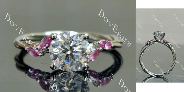 Doveggs pave side stones engagement ring semi-mount only(Exclusively to DovEggs Stones)