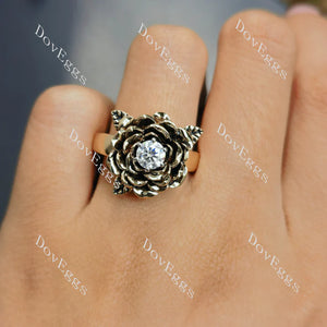 DovEggs floral pave engagement ring only semi-mount only(Exclusively to DovEggs Stones)