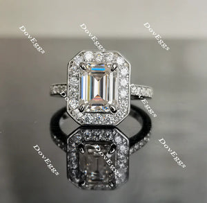 DovEggs half eternity pave halo engagement ring semi-mount only(Exclusively to DovEggs Stones)