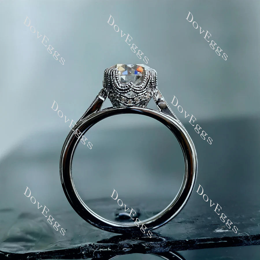 Doveggs art deco engagement ring semi-mount only(Exclusively to DovEggs Stones)