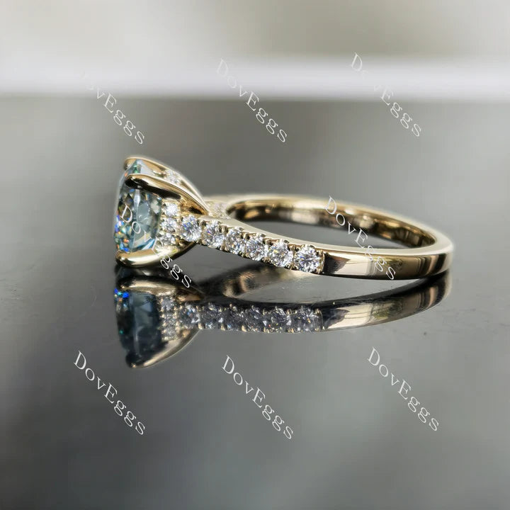 DovEggs half eternity pave engagement ring only semi-mount only(Exclusively to DovEggs Stones)