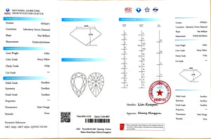 Doveggs 0.92ct pear Fancy Yellow color VVS2 Clarity Excellent cut lab diamond stone(certified)
