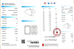 NGIC report for 3.06ct emerald D/VS1 lab diamond (NPA6937)