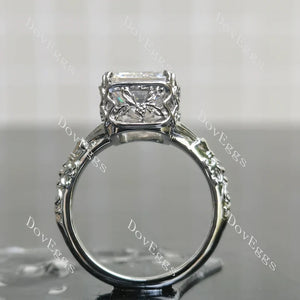 Platinum Solitaire Emerald-Cut Moissanite Ring | DovEggs