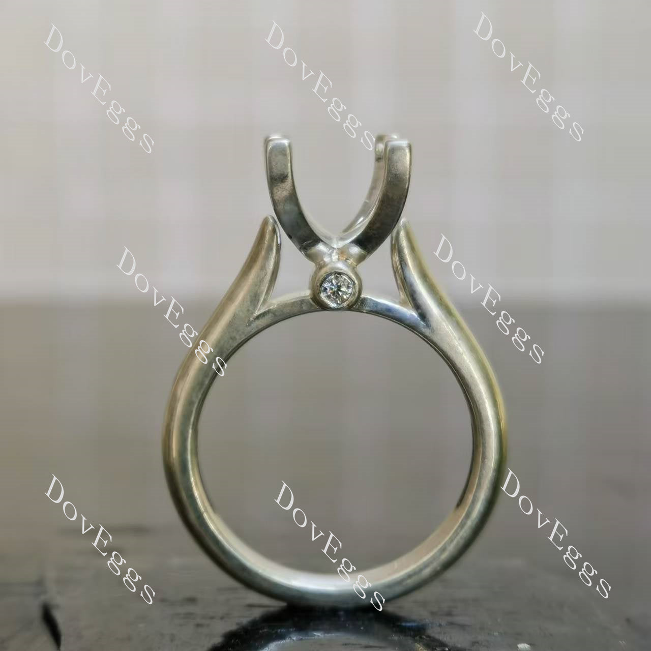 Doveggs pave engagement ring semi-mount only(Exclusively to DovEggs Stones)