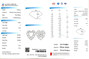 Doveggs 2.378ct heart E color VVS1 Clarity Excellent cut lab diamond stone(certified)