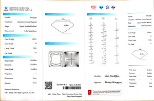 Doveggs 2.507ct Princess D color VVS1 Clarity Excellent cut lab diamond stone(certified)