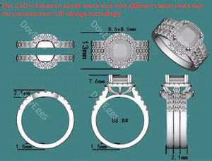 DovEggs halo engagement ring semi-mount only(Exclusively to DovEggs Stones)