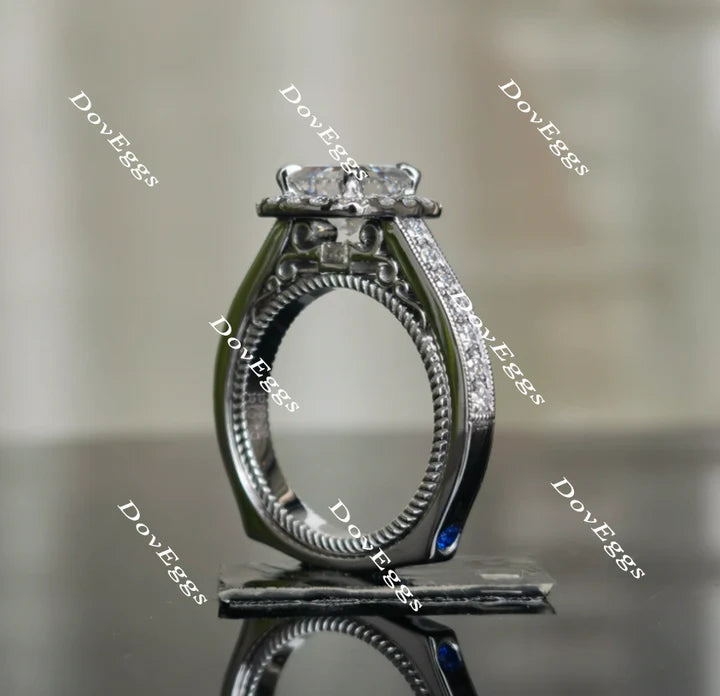 DovEggs halo channel set engagement ring only semi-mount only(Exclusively to DovEggs Stones)