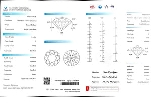 Doveggs 2.149ct round H color VVS2 Clarity Excellent cut lab diamond stone(certified)