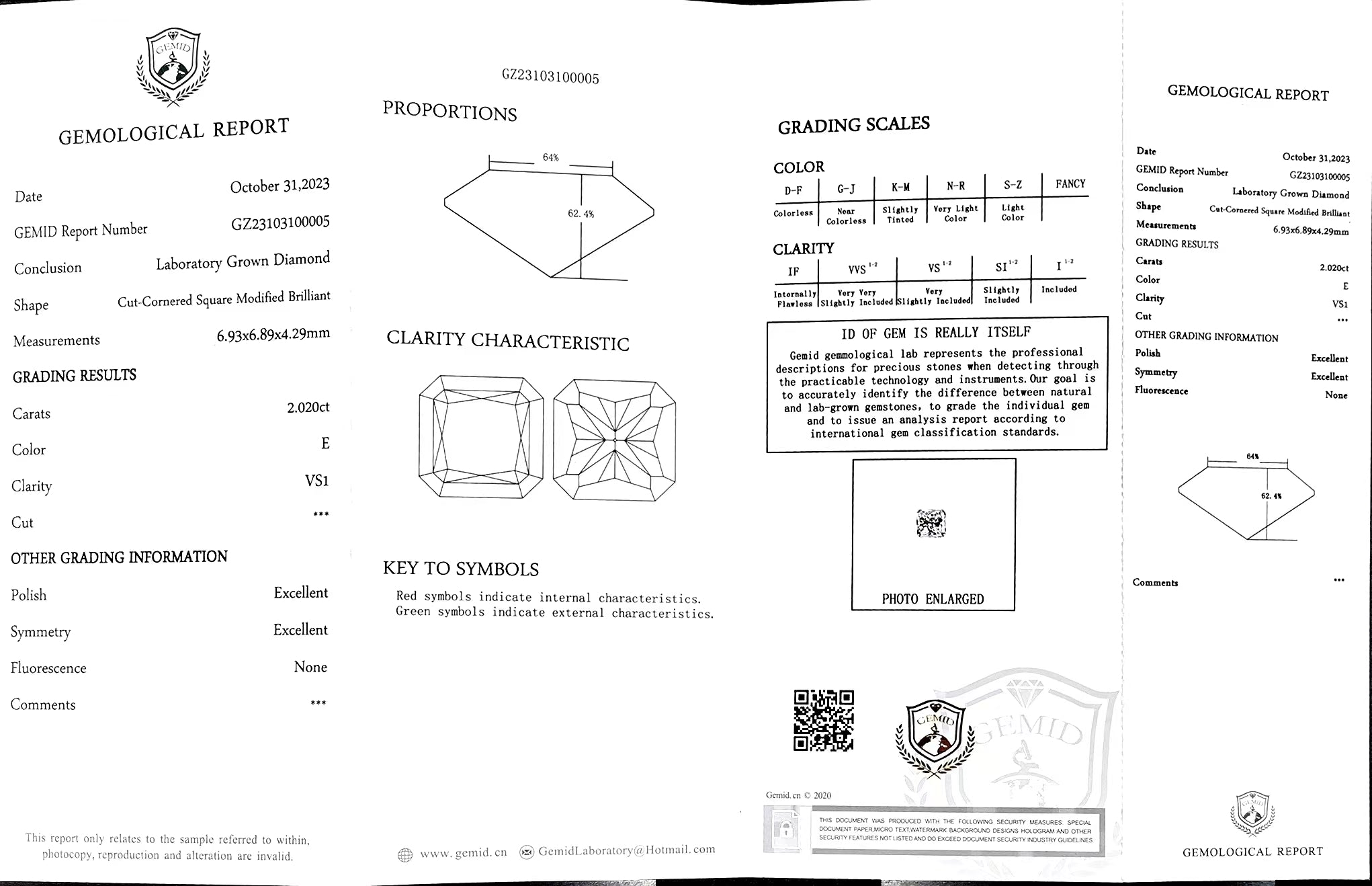 Doveggs 2.02ct Square Radiant E color VS1 Clarity Excellent cut lab diamond stone(certified)