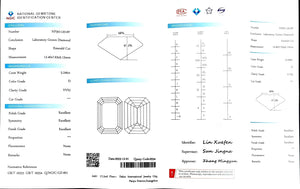 Doveggs 5.246ct emerald D color VVS2 Clarity Excellent cut lab diamond stone(certified)