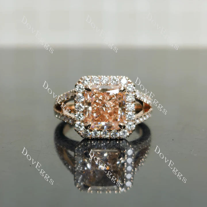 Doveggs halo split shanks engagement ring semi-mount only(Exclusively to DovEggs Stones)