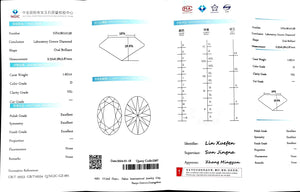 Doveggs 1.651ct oval D color VS1 Clarity Excellent cut lab diamond stone(certified)