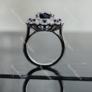 DovEggs floral halo engagement ring semi-mount only(Exclusively to DovEggs Stones)