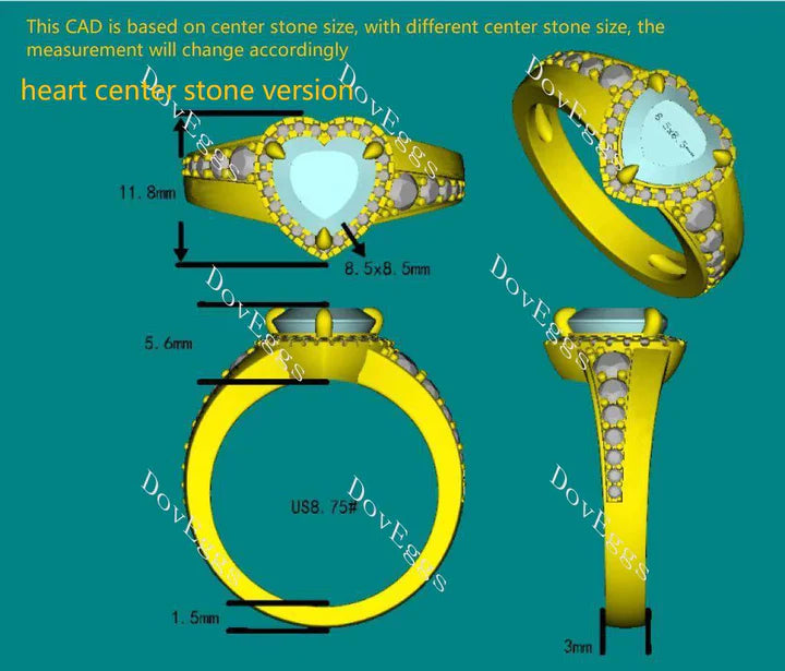 SERENITY halo engagement ring semi-mount only(Exclusively to DovEggs Stones)