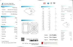 Doveggs 1.833ct radiant D color VVS2 Clarity Excellent cut lab diamond stone(certified)
