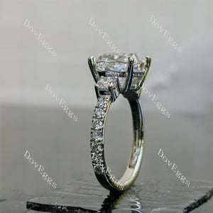 Doveggs Cushion Pave 3/4 Eternity Lab Grown Diamond Engagement Ring