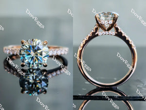 DovEggs half eternity pave engagement ring only semi-mount only(Exclusively to DovEggs Stones)