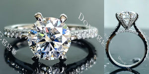 DovEggs eternity pave engagement ring only semi-mount only(Exclusively to DovEggs Stones）