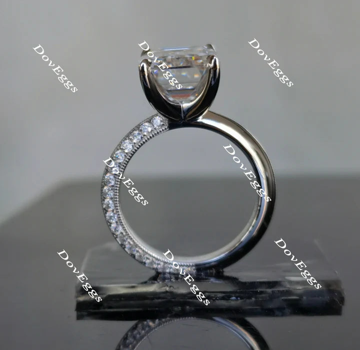 Blade eternity pave engagement ring semi-mount only(Exclusively to DovEggs Stones)