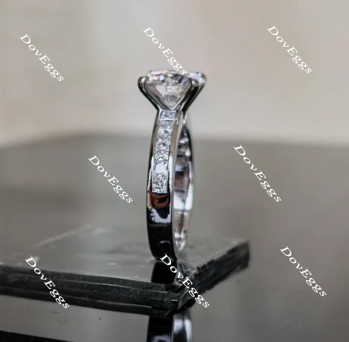 DovEggs channel set engagement ring only semi-mount only(Exclusively to DovEggs Stones)