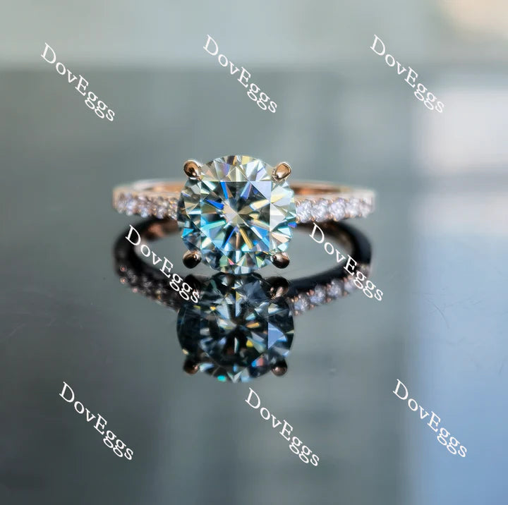 DovEggs half eternity pave engagement ring only semi-mount only(Exclusively to DovEggs Stones)