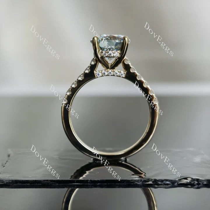 DovEggs half eternity pave engagement ring only semi-mount only(Exclusively to DovEggs Stones)