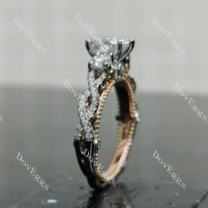 Doveggs pave vintage engagement ring semi-mount only(Exclusively to DovEggs Stones)