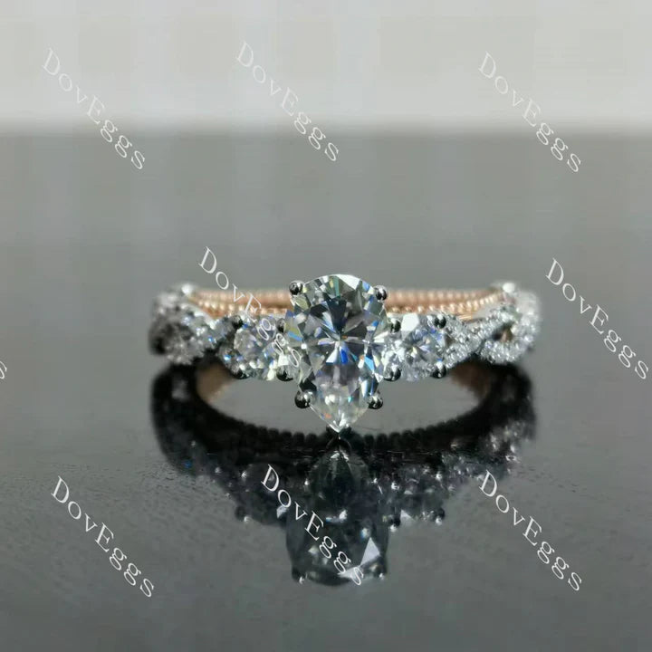 Doveggs pave vintage engagement ring semi-mount only(Exclusively to DovEggs Stones)