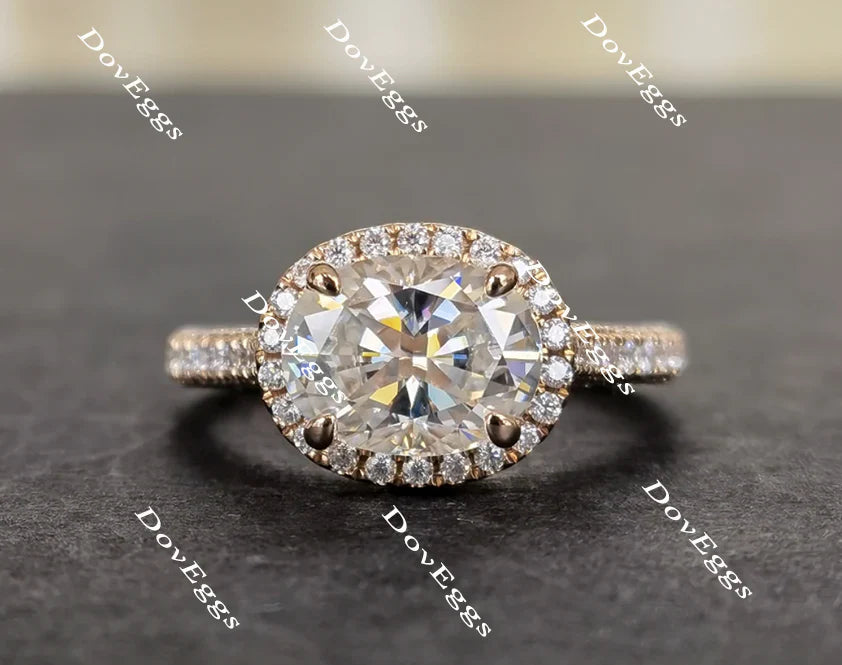 DovEggs pave halo engagement ring semi-mount only(Exclusively to DovEggs Stones)