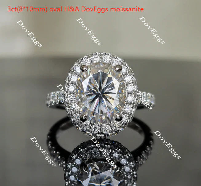 DovEggs pave halo engagement ring semi-mount only(Exclusively to DovEggs Stones)