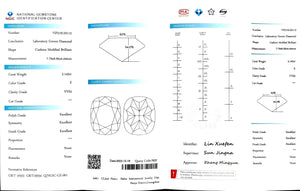 Doveggs 2.143ct cushion E color VVS2 Clarity Excellent cut lab diamond stone(certified)
