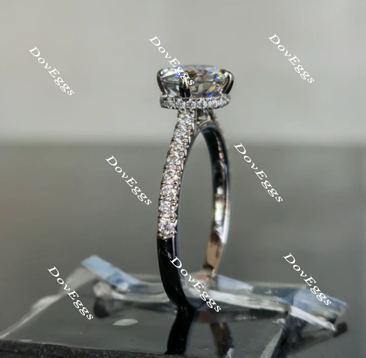 DovEggs half eternity pave engagement ring only semi-mount only(Exclusively to DovEggs Stones)