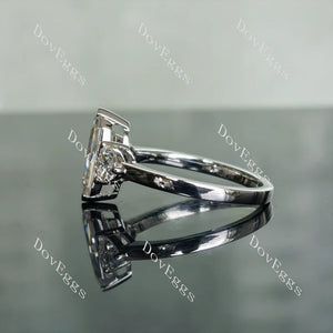 DovEggs pave three stones engagement ring semi-mount only(Exclusively to DovEggs Stones)