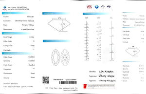 Doveggs 1.570ct Marquise E color VVS2 Clarity Excellent cut lab diamond stone(certified)